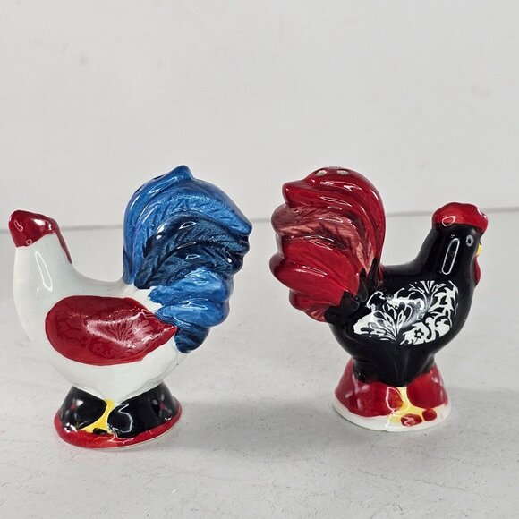 Ornate Chicken Rooster Salt & Pepper Shakers French Country Farmhouse Cottage - Picture 3 of 10